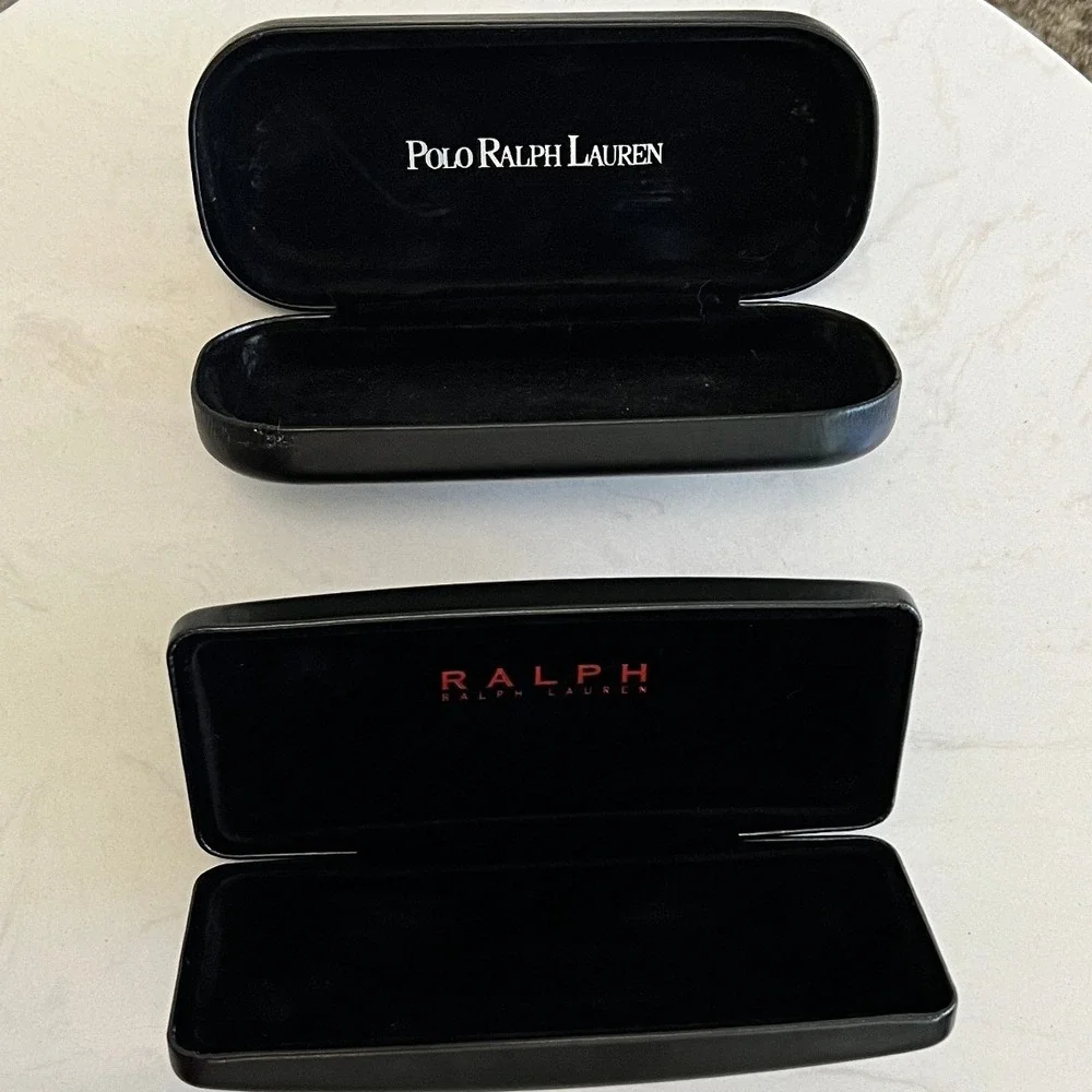 Ralph Lauren Black Hard Clam Shell Eyewear Sunglasses Case‎ Designer Preppy Lot